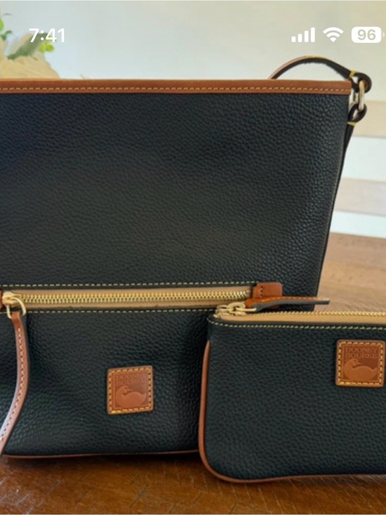 Dooney & Bourke Handbags - Dooney & Bourke Pebble Grain Leather Tote & Matching Wristlet Black - Used Once